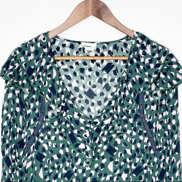 Suboo Green Foolish Print Ruffle Grommet Dress - Picture 3 of 10